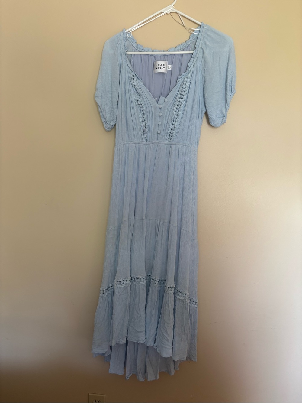 Hello Molly Powder Blue High-Low Maxi Dress